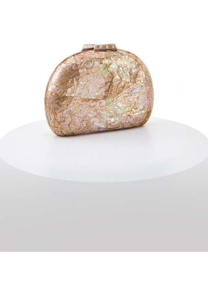 Caprı LY0115A Açık Kahverengi Sedef El Yapımı Çanta