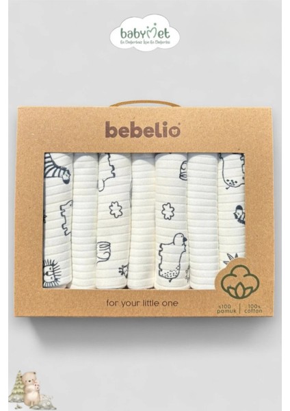%100 Pamuk Organik Bebek Ağız Mendili 7'li Set, 25X25 cm Yumuşak&hipoalerjenik