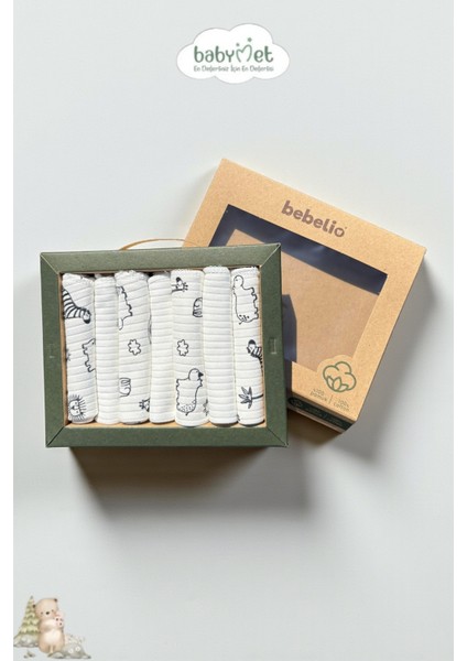 %100 Pamuk Organik Bebek Ağız Mendili 7'li Set, 25X25 cm Yumuşak&hipoalerjenik modelleri