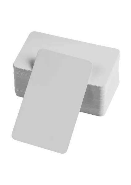 Boş Kelime Kartları 5x8 cm - 50 Adet Oval Kenarlı | Tabu & Not Kartları - Beyaz