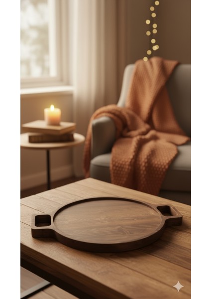 Doğal Ahşap Ceviz Renk Sunumluk Tepsi Çam fiyatları