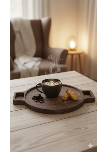 Doğal Ahşap Ceviz Renk Sunumluk Tepsi Çam fırsatları