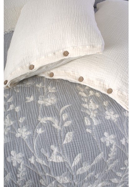 Lüks Multi Muslin %100 Pamuk Çift Kişillik Yatak Örtüsü 230X250 cm Battal Boy 2 Yastıklı modelleri