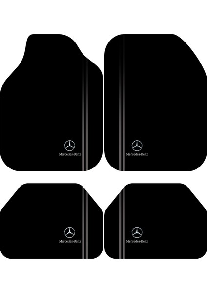 Mercedes Dekor Oto Paspas Takımı Tüm Modellere Uyumlu Makinede Yıkanabilir Universal Kalıp