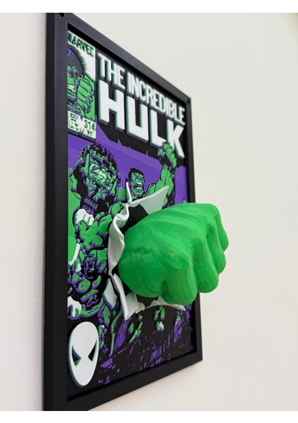 Hueforge Tarzı Hulk Duvar Dekoru – Yumruğu Fırlayan 3D Marvel Tablo fiyatları