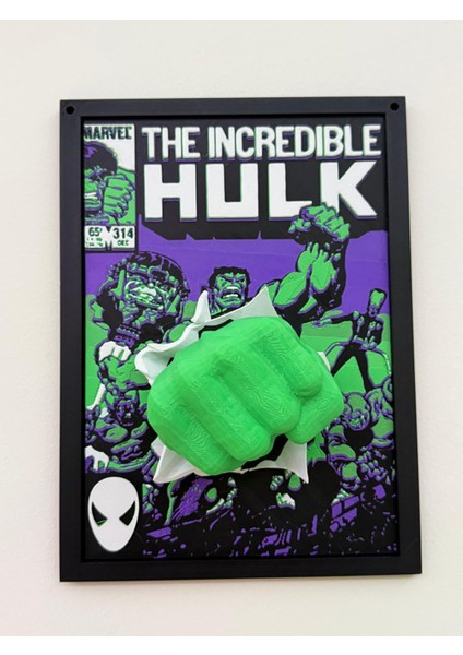 Hueforge Tarzı Hulk Duvar Dekoru – Yumruğu Fırlayan 3D Marvel Tablo