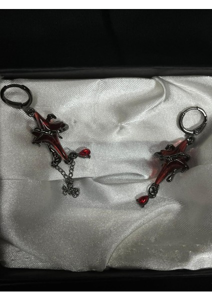 Taşlı Sallantılı Yıldız Küpe