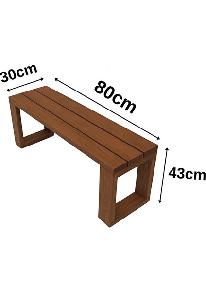 El Yapımı Ahşap Bank 80X30X43 cm – Masif Ahşap Oturma Bankı, Dekoratif Dış & Iç Mekan Kullanımı Kahverengi modelleri