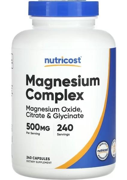 cost, Magnesium Oxide , Citrate , Glycinate Complex 500 Mg 240 Caps