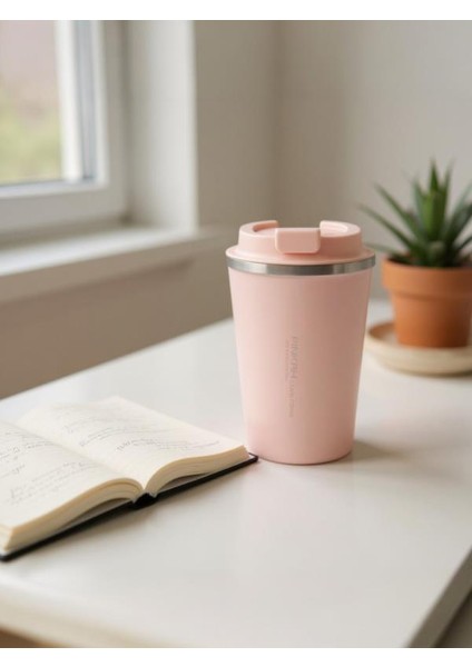 Paslanmaz Çelik Kahve Termos Bardak Matara 350 ml Pembe Renk – PKH-PJ-3548-L indirimleri