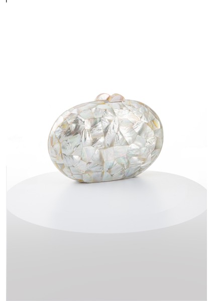 Trıangle LY0133 Sedef El Yapımı Beyaz Çanta