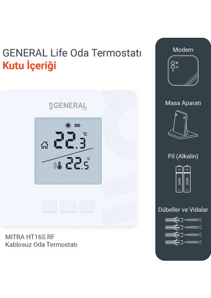 Mitra HT16S Rf Kablosuz Oda Termostatı fiyatları