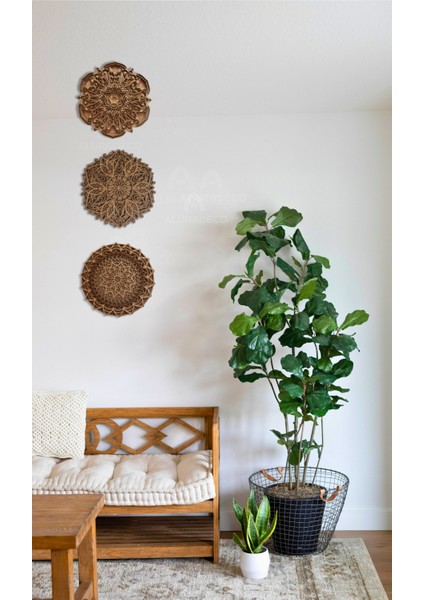 Duvar Dekoru Bohem 3'lü Mandala Koleksiyonu Ham Ahşap Katmanlı Ev Dekoru indirimleri