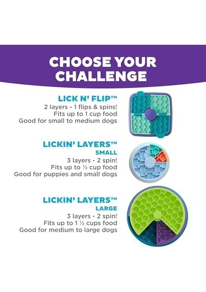 Hound Nina Lickin' Layers – Köpekler Için Interaktif Zeka Oyuncağı – Daha Yavaş Yeme Hızı Için modelleri