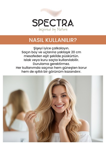 Spf 10+ Tüm Saç Tipleri Için Uygun Işıltılı Saç Bakım Spreyi modelleri