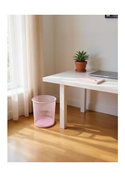 Tam Delikli Metal Fileli Toz Pembe Çöp Kovası - ND-1044 fiyatları