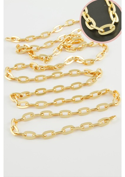 Resveq 6 mm Oval Zincir 1 Metre-Sarı