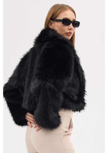 Kadın Premium Yakalı Kısa Suni Kürk