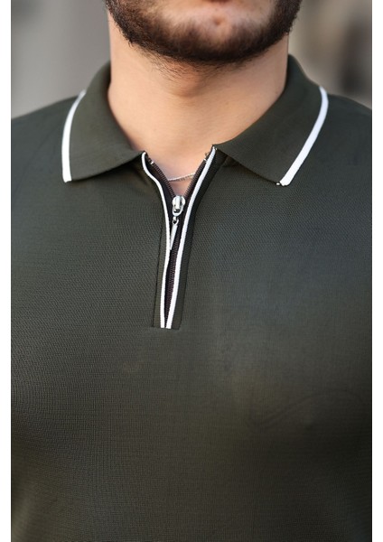 Fermuar Yaka Çizgi Detaylı Erkek Kazak fiyatları