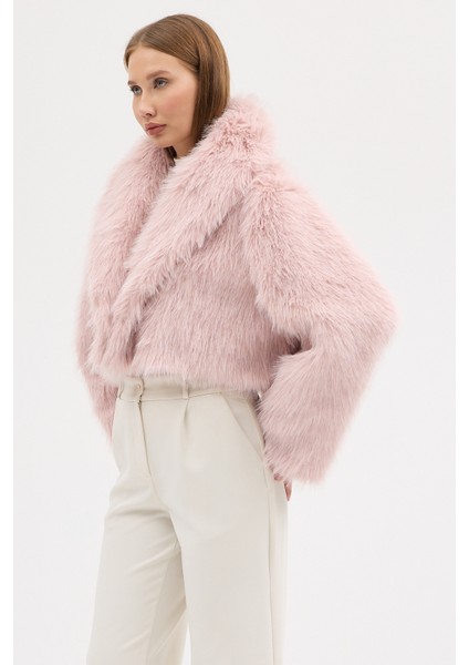 Kadın Premium Yakalı Kısa Suni Kürk