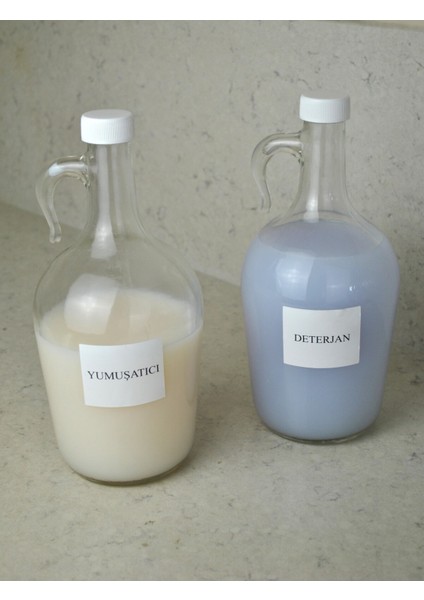 2'li 1500 ml Sıvı Deterjan Şişesi Etiketli Cam Galon Şişe 1,5 Litre fiyatları