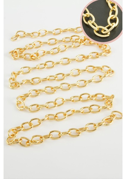 Resveq 7 mm Düz Zincir 1 Metre-Sarı