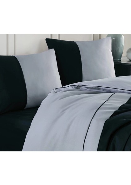 Biyeli Düz Ranforce Çift Kişilik Nevresim Takımı Thor Gri-Siyah fiyatları