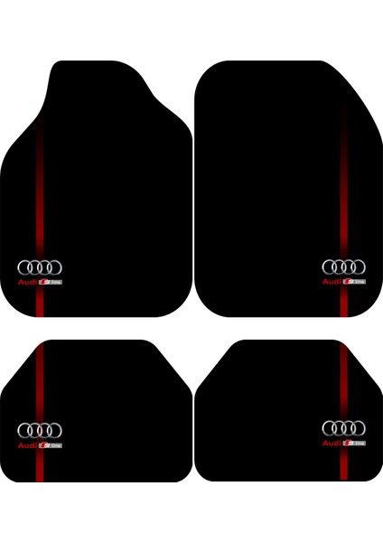 Audi S Line Dekor Oto Paspas Takımı Tüm Modellere Uyumlu Makinede Yıkanabilir Universal Kalıp