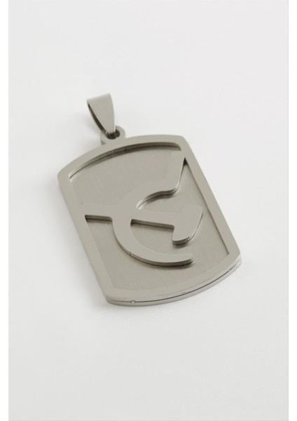 Resveq Ok Yay Çelik Kolye Ucu 2,5x4 Cm-Gümüş Rengi
