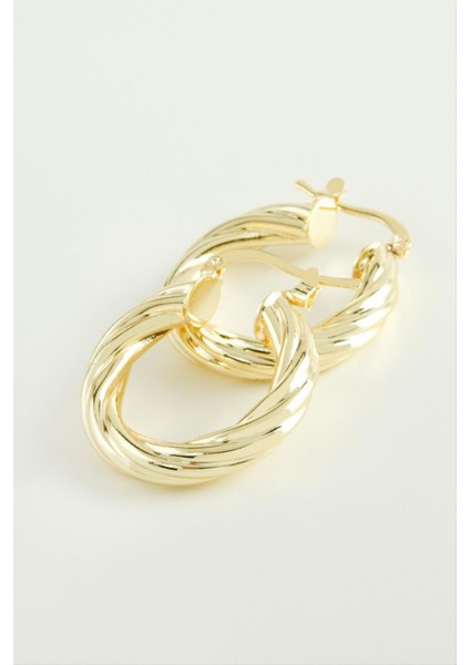 Resveq Sarmaşıklı Halka Küpe 2,5 Cm-Sarı