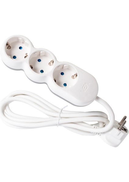 VE2S3N 3 Lü Çoklu Priz 2 Metre Çocuk Koruma Kilitli Uzatma Kablosu Duvara Sabitlenebilir 2 Ithalatçı