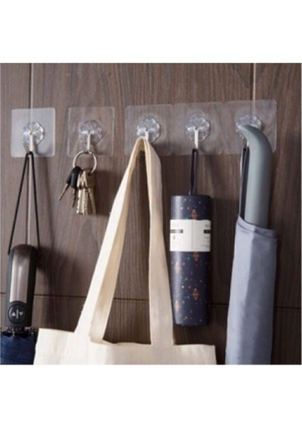 Askı Askılık 5 Adet Güçlü Şeffaf Duvar Askısı Askılığı Yapışkan Vantuz Kanca Mutfak Banyo Aksesuar T fiyatları