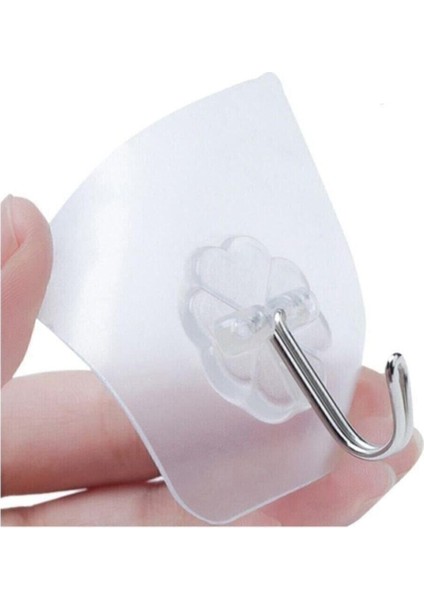Askı Askılık 5 Adet Güçlü Şeffaf Duvar Askısı Askılığı Yapışkan Vantuz Kanca Mutfak Banyo Aksesuar T
