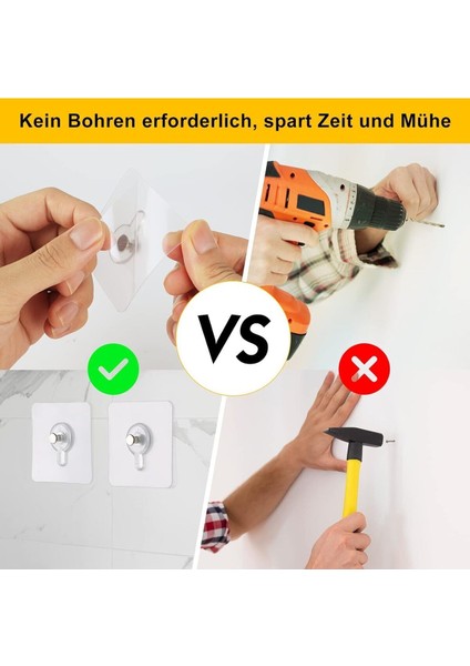 Matkap Delme Yok ! 20 Adet Güçlü Yapışkanlı Duvar Vidası - Elbise Çervece Askısı Duvar Kancası Çivi fiyatları