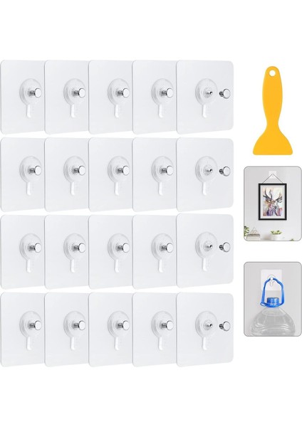 Matkap Delme Yok ! 20 Adet Güçlü Yapışkanlı Duvar Vidası - Elbise Çervece Askısı Duvar Kancası Çivi modelleri