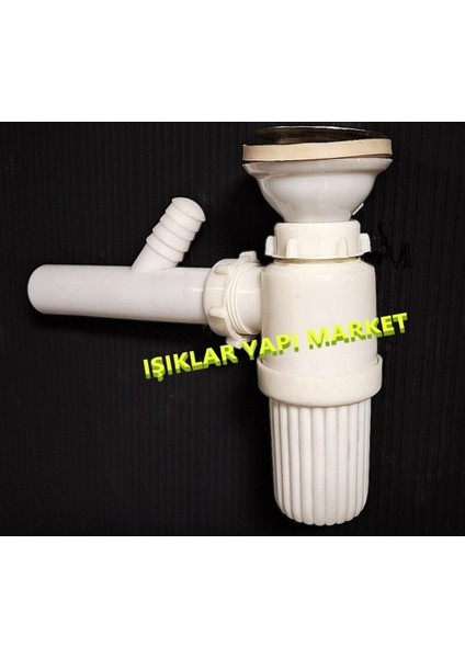 Eviye ve Lavabo Sifonu-Bulaşık&çamaşır Makinesi Girişli-Krom Süzgeçli-Plastik-Beyaz-Standart Lavabo fiyatları