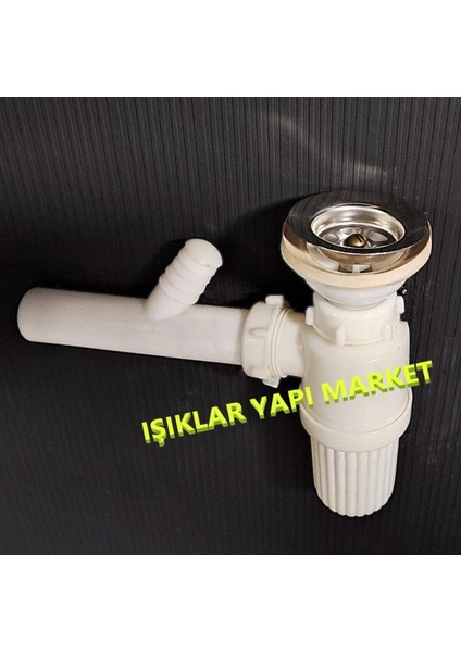 Eviye ve Lavabo Sifonu-Bulaşık&çamaşır Makinesi Girişli-Krom Süzgeçli-Plastik-Beyaz-Standart Lavabo modelleri