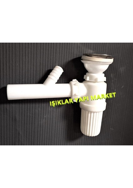 Eviye ve Lavabo Sifonu-Bulaşık&çamaşır Makinesi Girişli-Krom Süzgeçli-Plastik-Beyaz-Standart Lavabo fırsatları