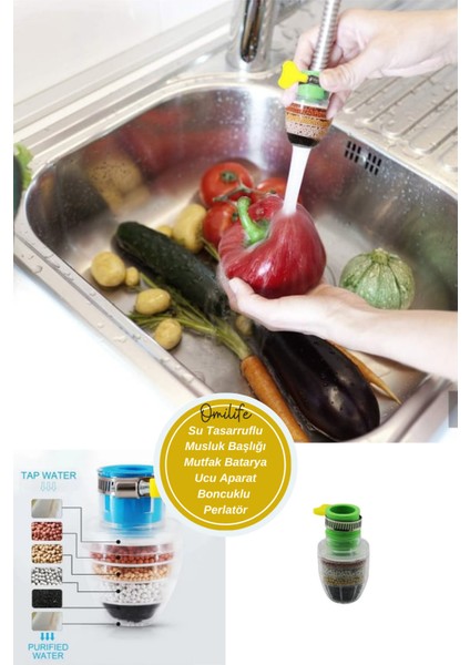 Turboflex Su Tasarruflu Musluk Başlığı Aparatı Mutfak Batarya Ucu Aparat Boncuklu Perlatör 2 Yıl Tr