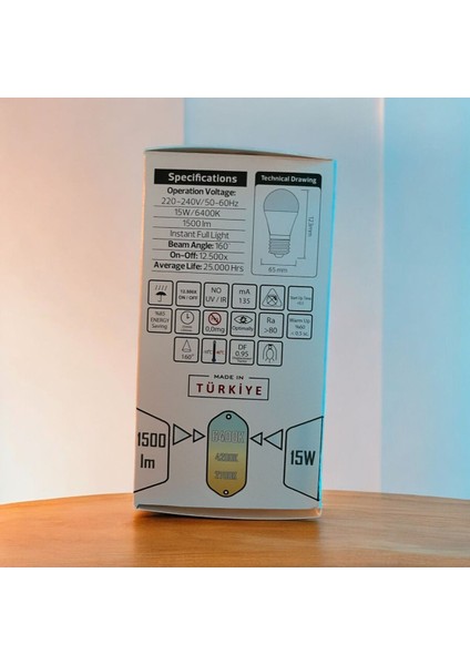 15W Ekola LED Ampul Beyaz Işık Yüksek Lümen Tekli Beyaz Işık E27 LED Ampul 15 Watt Yok A'dan G'ye F fiyatları