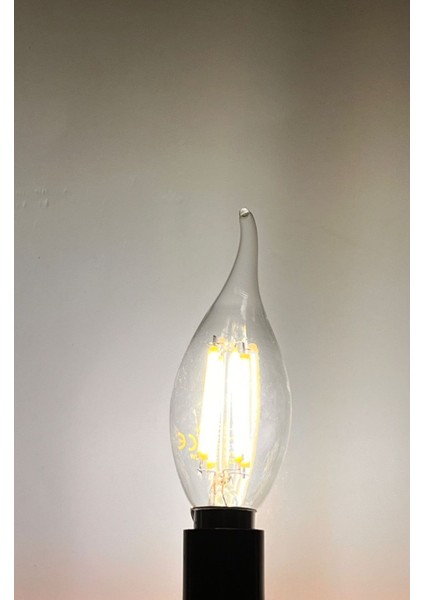 4 Watt E14 Duylu 235 Lümen Kıvrık Şeffaf Camlı 2700 Kelvin Günışığı Buji LED Ampul Tekli Gün Işığı fiyatları