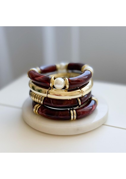 Kemik 4lü Lastik Bileklik Seti