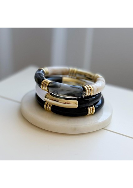 Kemik 3lü Lastik Bileklik Seti