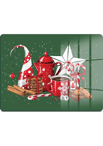 Cam Kesme Tahtası ve Sunumluk Giorno Yeşil Yılbaşı Kar Desenli 20X30 cm fiyatları