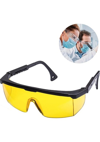 Laboratuvar Gözlüğü / Çapak Gözlüğü Sarı / Koruyucu Gözlük Far Güneş Engelleyici Laboratuvar Gözlüğü