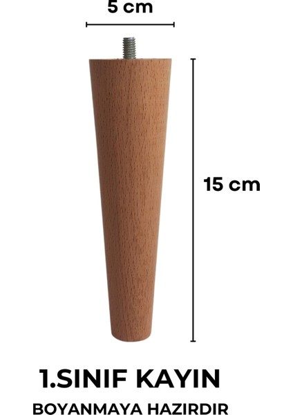 15 cm Ahşap Konik Ayak, Yükseltici Ayak, Tv Ünitesi, Dolap Ayağı, Koltuk Ayağı Tekli Bej Tekli Koltu modelleri