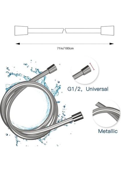 150 cm Gri Pvc Kaplama Spral Duş Hortumu Paslanmaz Yüksek Basınç Duş Hortumu Kırılmaz Kopmaz Yeni Ne indirimleri
