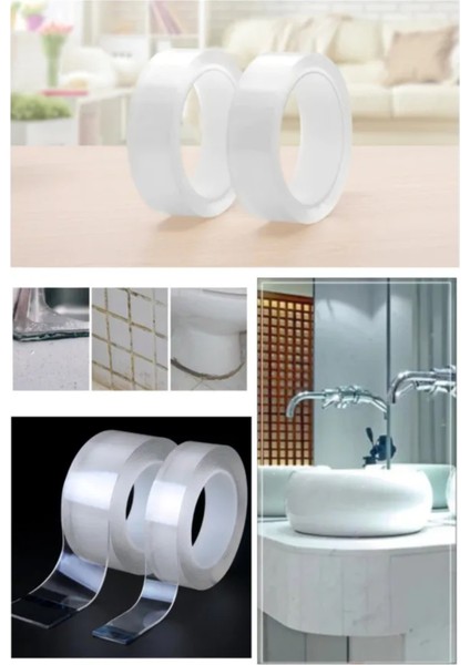 Çift Taraflı Bant Nano Teknolojili Süper Güçlü Bant Yapıştırıcı Tablo Çerçeve Halı Yapıştırıcı Temiz