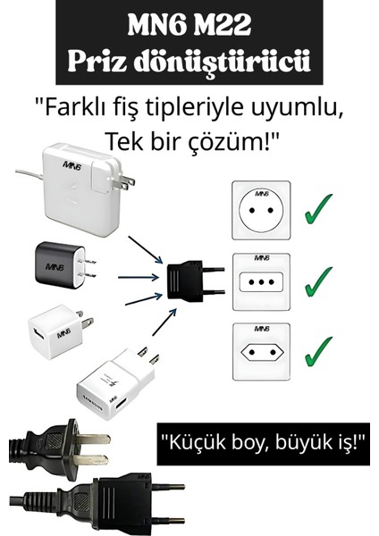 M22 Priz Donusturucu Tipi Amerikan-5 Adet-A-Kalite.avrupa Priz .şarj Aleti Fiş Dönüştürücü Ürünü Yük