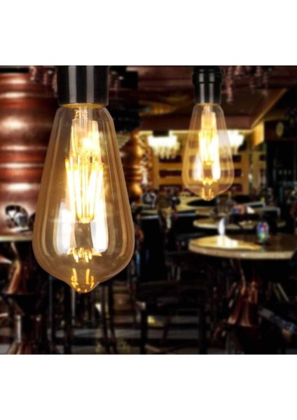 Armut Tip Rustik Ampul 4W Avize Aplik Dekoratif E27 Duylu Ampul Dekoratif Avize Lambası Amber Işık T fiyatları